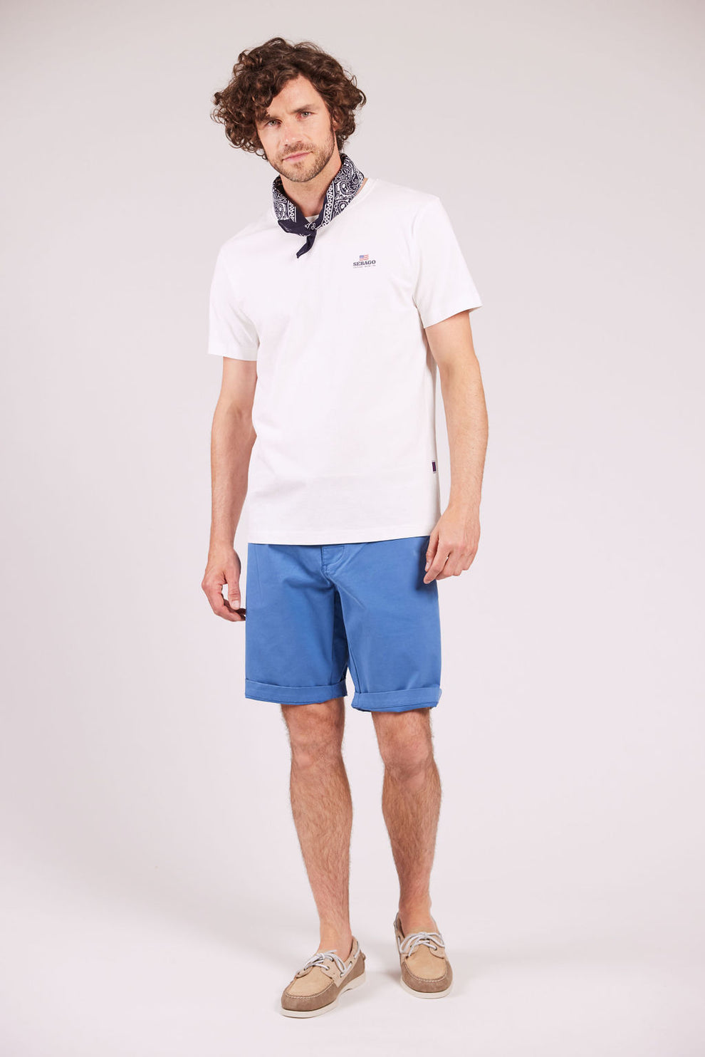 Sebago M Bermuda Shorts med Bælte Bay Blue