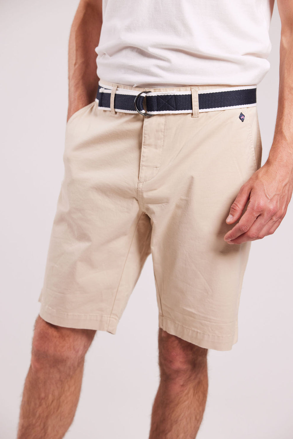 Sebago M Bermuda Shorts med Bælte Sand