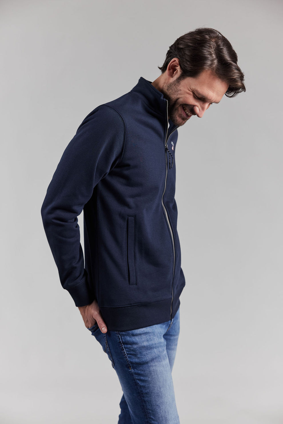Sebago M Larry Zip Sweater Navy