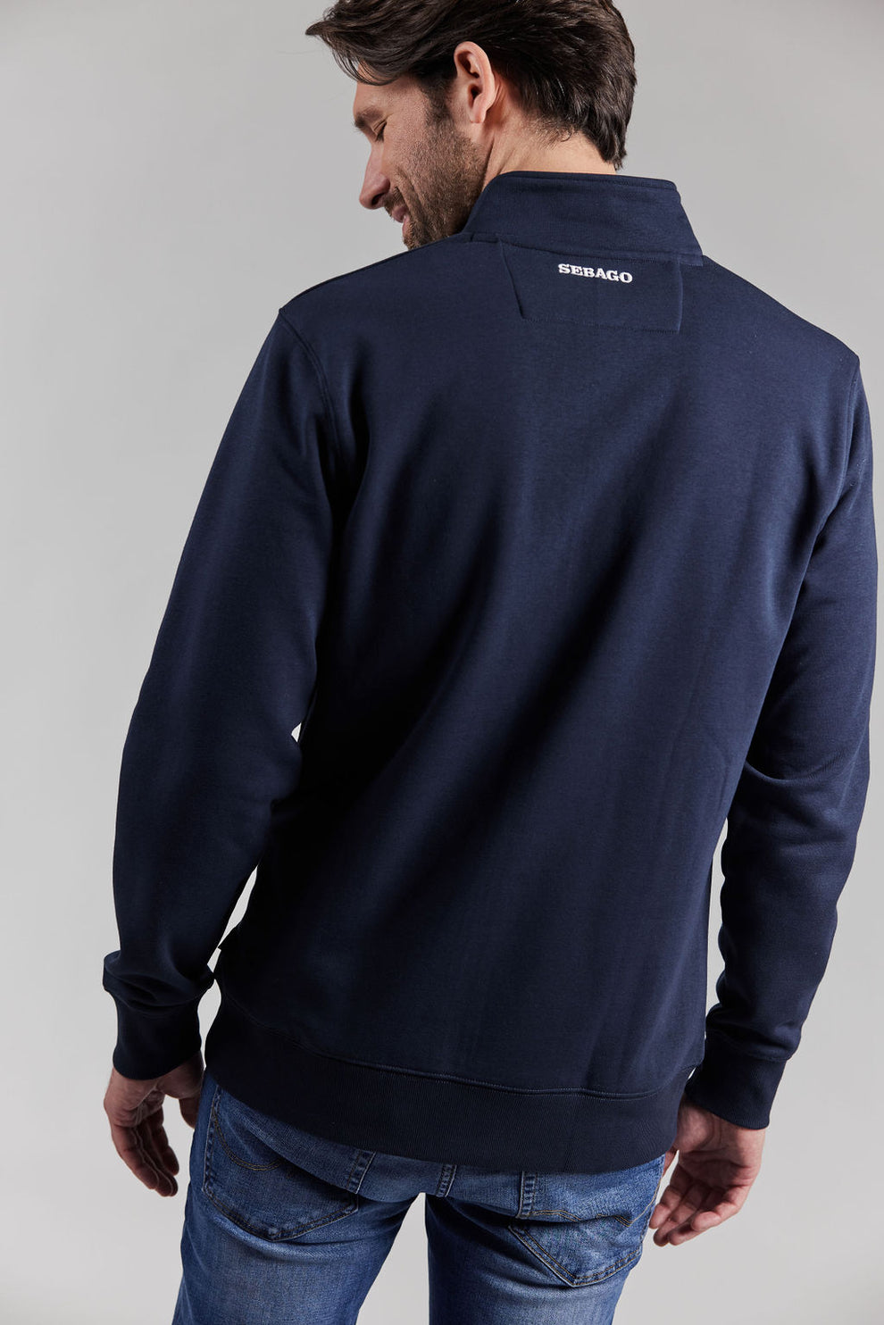 Sebago M Larry Zip Sweater Navy