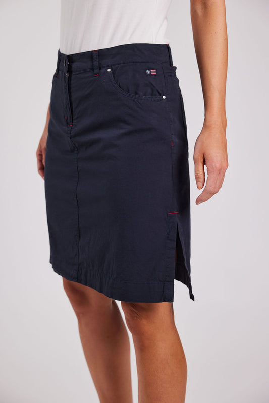 Sebago W Klassisk Midi Skort Navy