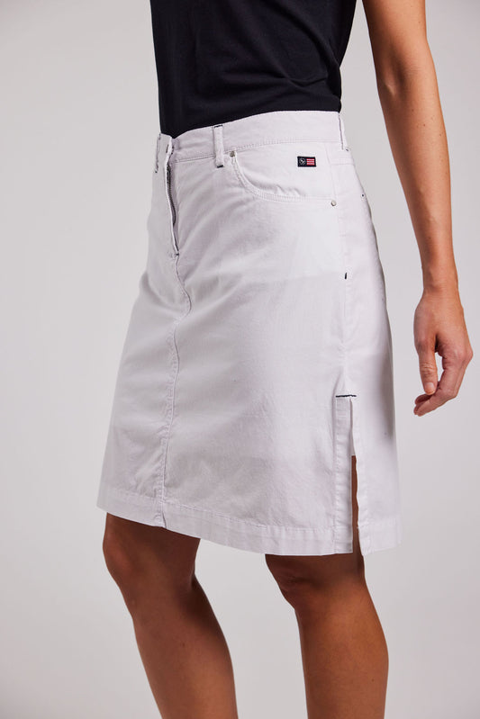 Sebago W Klassisk Midi Skort White