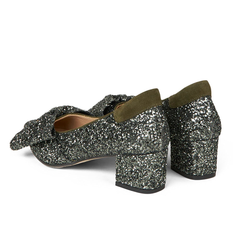 Angulus W Pump m Sløjfe Dark Green Glitter
