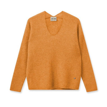 Mos Mosh W Thora V-Neck Knit Blazing Orange
