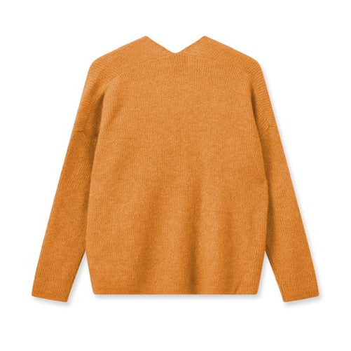 Mos Mosh W Thora V-Neck Knit Blazing Orange