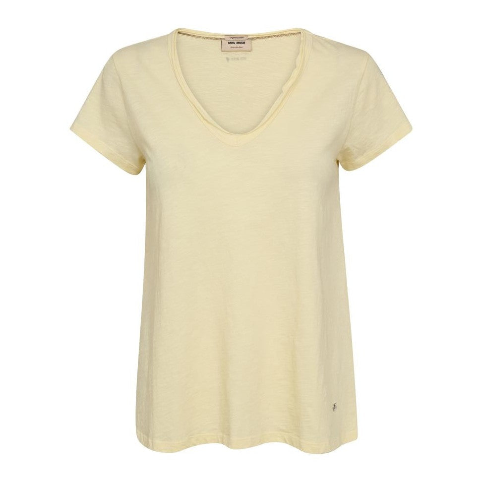 Mos Mosh Tulli V-Ss Basic T-Shirt French Vanilla