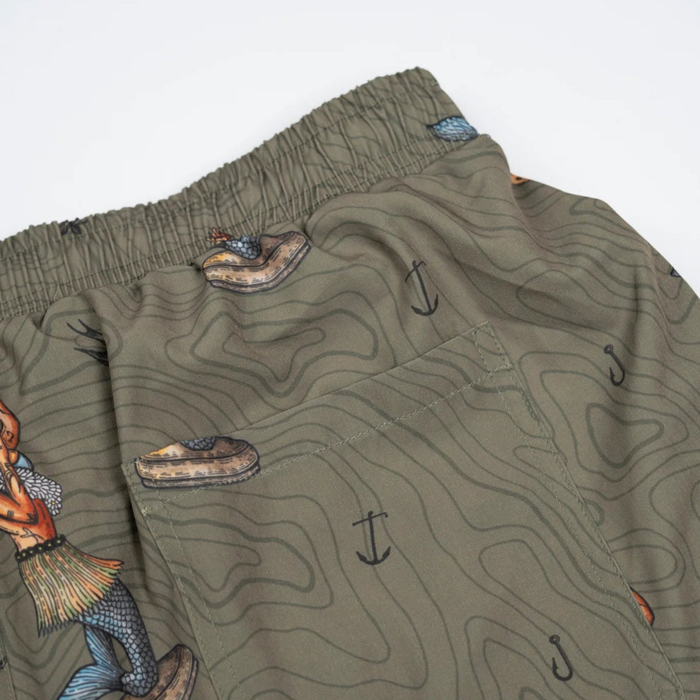 LAKOR Dashboard Hula Swim Shorts Deep Lichen Green