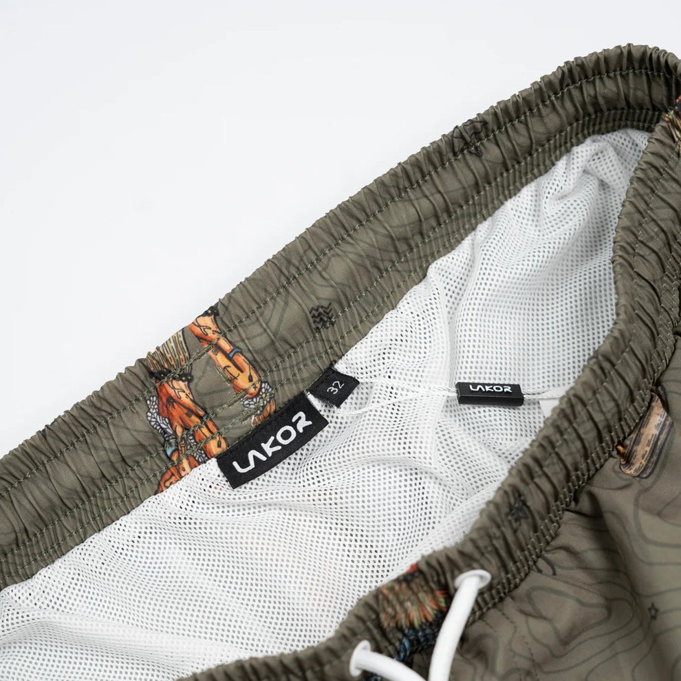 LAKOR Dashboard Hula Swim Shorts Deep Lichen Green
