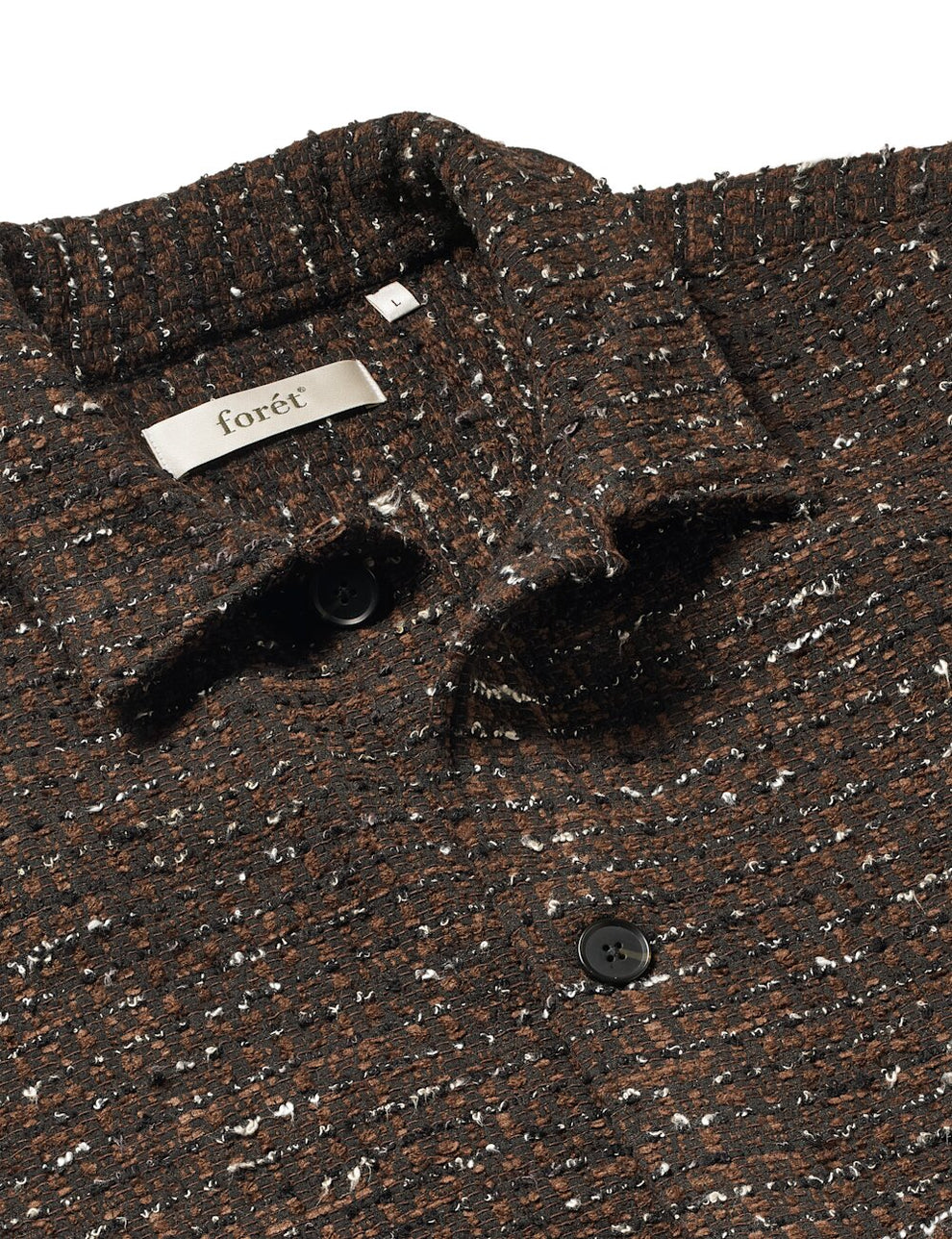 Forét Sun Bouclé Relaxed Fit Overshirt Brown