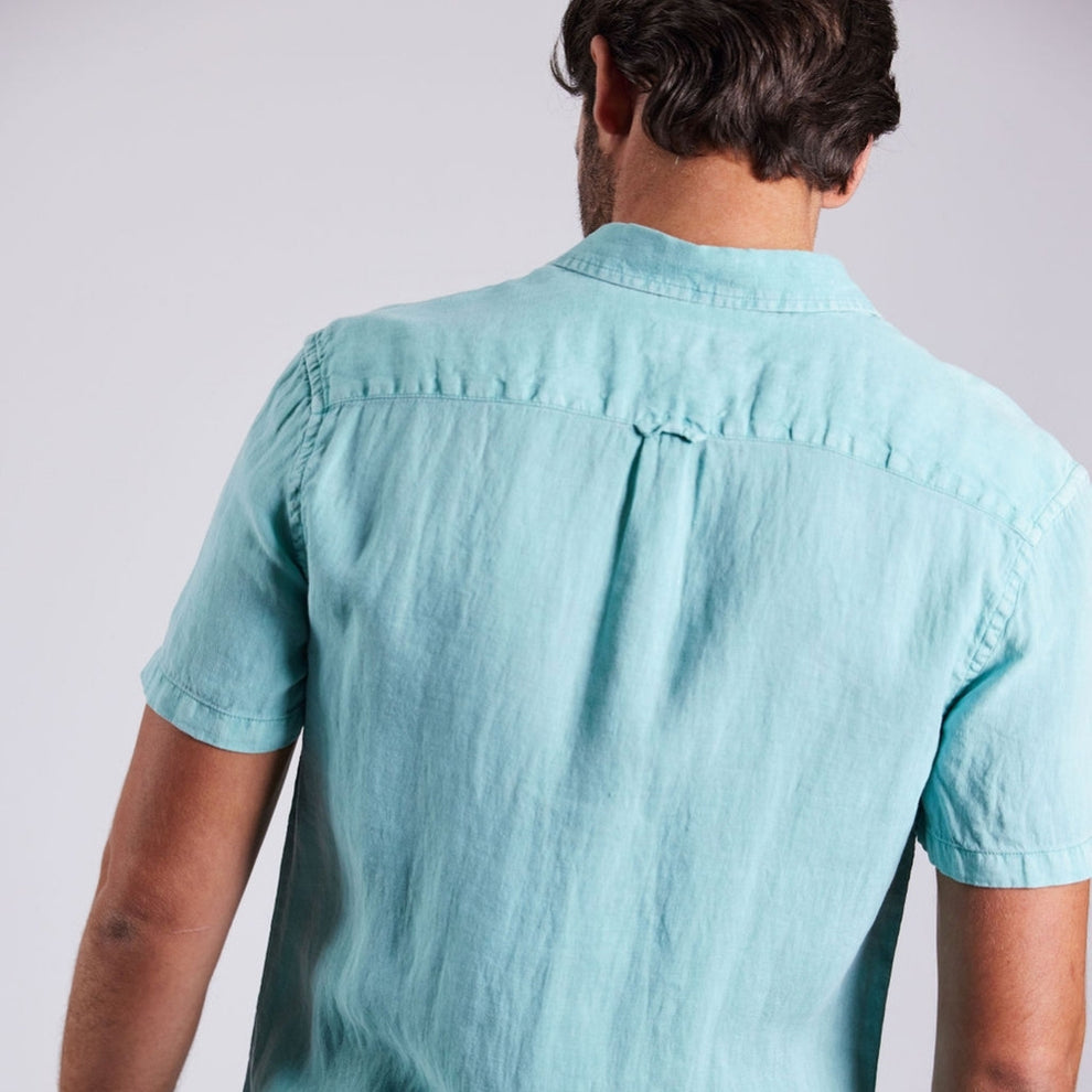 Sebago M Linen Short Sleeve Skjorte Mint