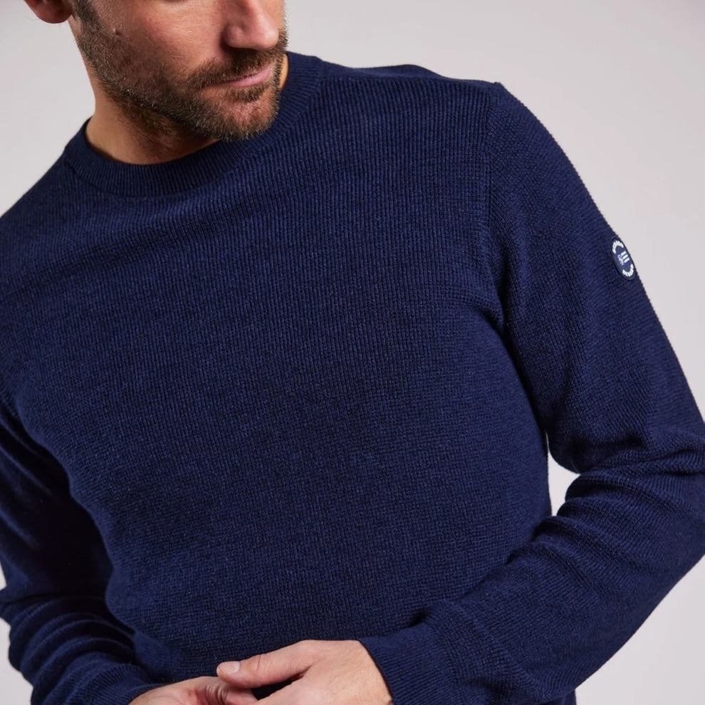 Sebago M Structured Cotton Crew Trøje Navy