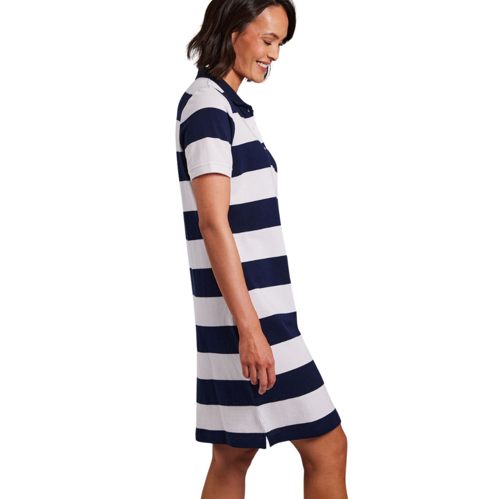 Sebago W Pique Dress Navy White