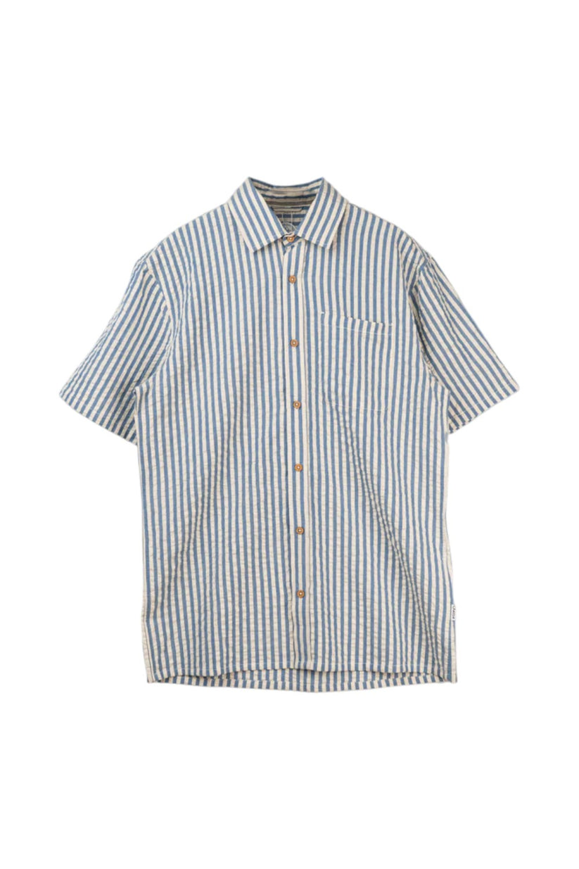 Lakor M Seer Sucker Short Sleeve Shirt Bering Sea