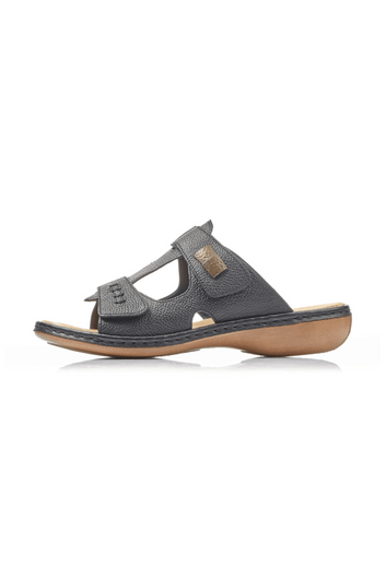 Rieker W Sandal m Spænde og Velcro Sort