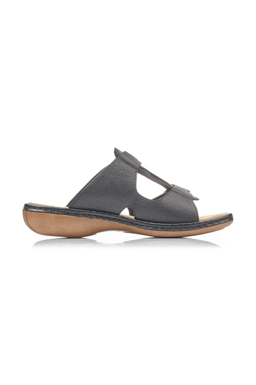 Rieker W Sandal m Spænde og Velcro Sort
