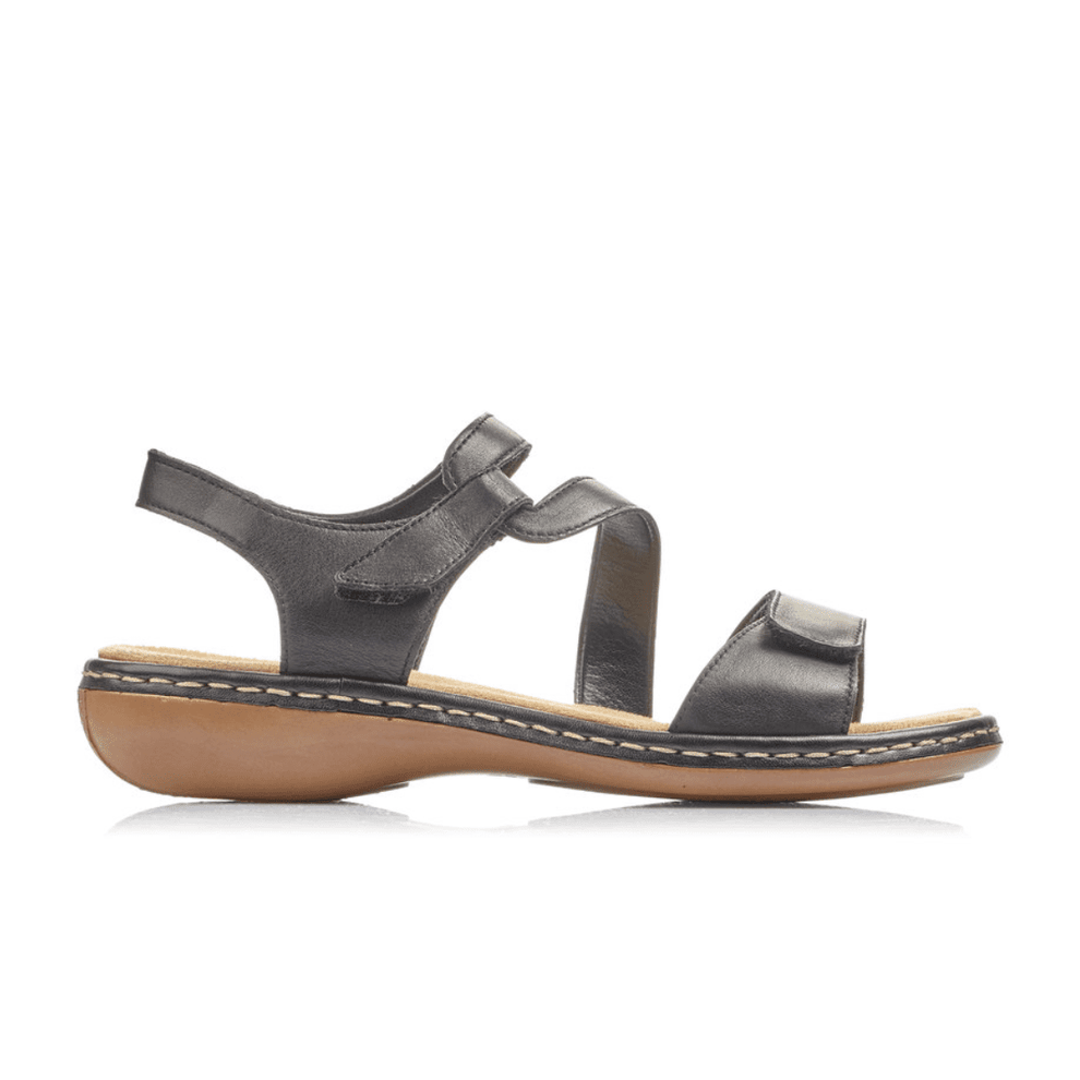 Rieker W Asymmetrisk Sandal Sort