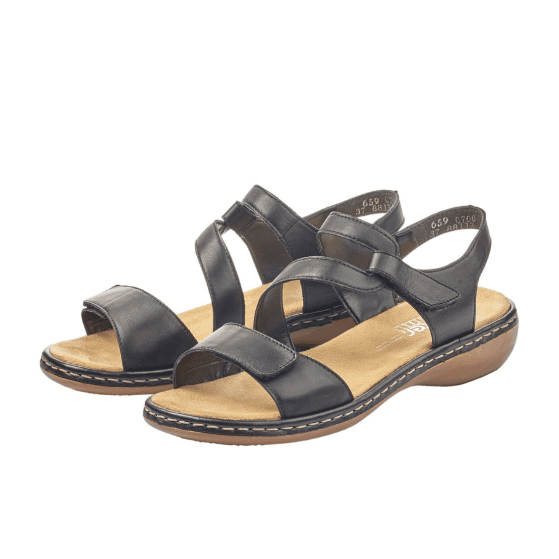 Rieker W Asymmetrisk Sandal Sort