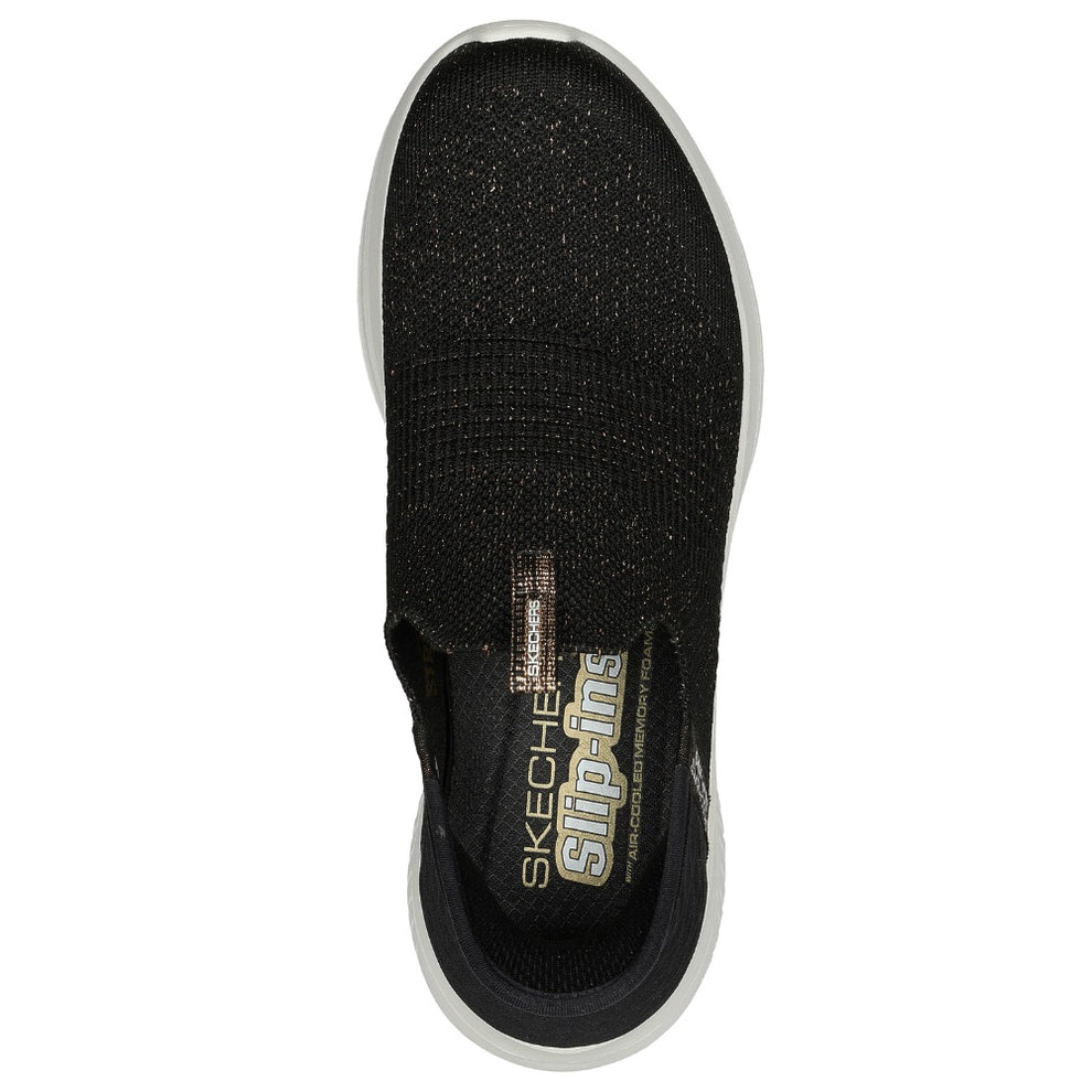 Skechers W Ultra Flex3.0 Slip Ins Glitter Me Black Gold