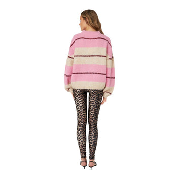 CRAS W Skylarcrass Pullover Pink Bourdaux Stripe