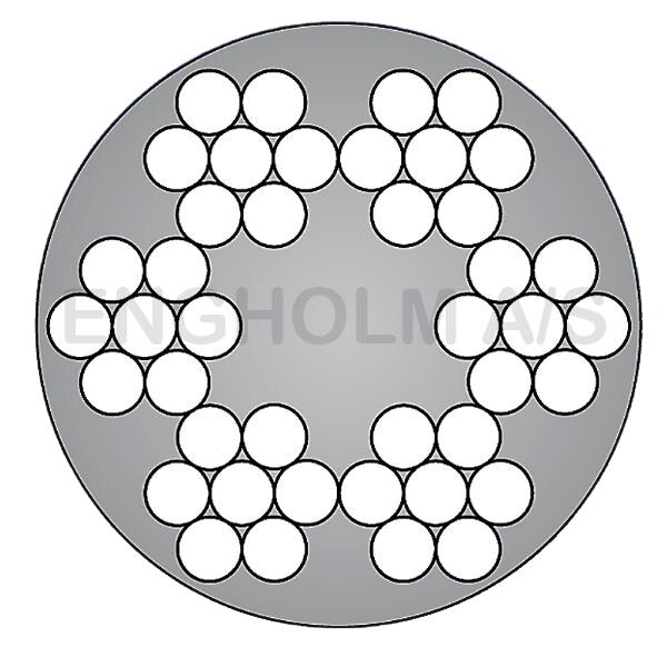 Stålwire galvaniseret 6x7 PVC-forhudet transparent