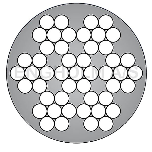 Stålwire galvaniseret 7x7 PVC-forhudet transparent