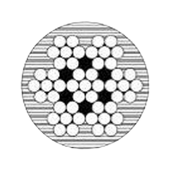 Stålwire rustfri 7x7 forhudet lysegrå