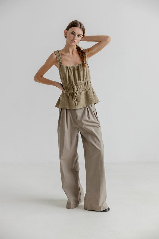 AJ117 Tailor  Ladies Woven Pants 590 Moss