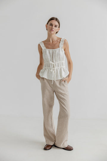 AJ117 Tallis Ladies Woven Top 101 White