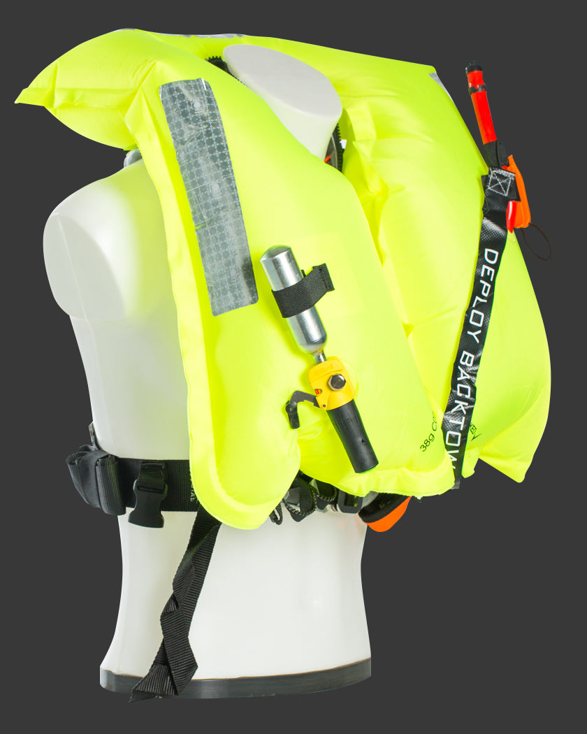 TeamO Coastal 170N BackTow Redningsvest sort m. orange trim