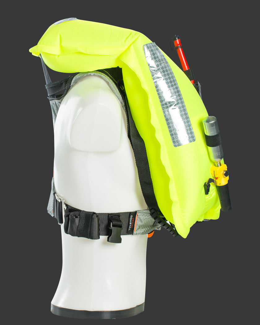 TeamO Coastal 170N BackTow Redningsvest sort m. orange trim