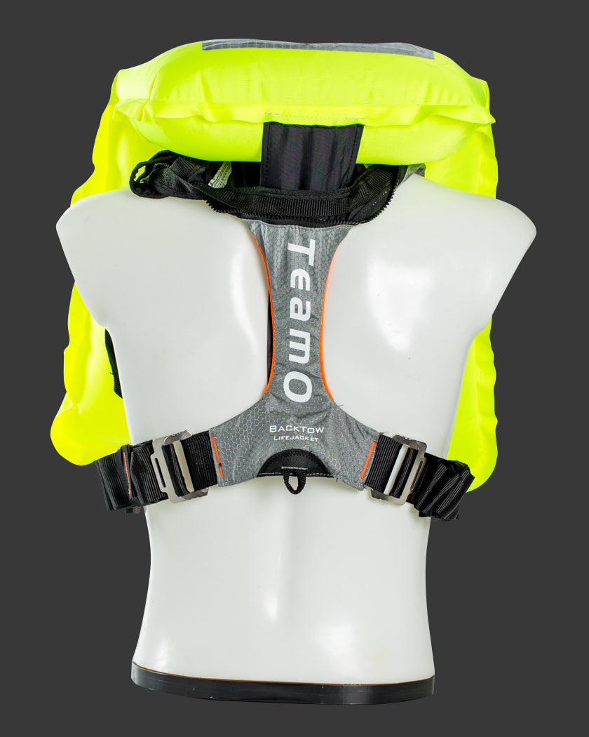 TeamO Coastal 170N BackTow Redningsvest sort m. orange trim