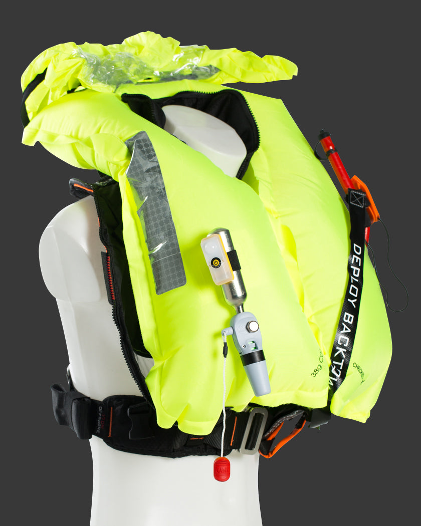TeamO Offshore 170N BackTow Redningsvest sort m. orange trim