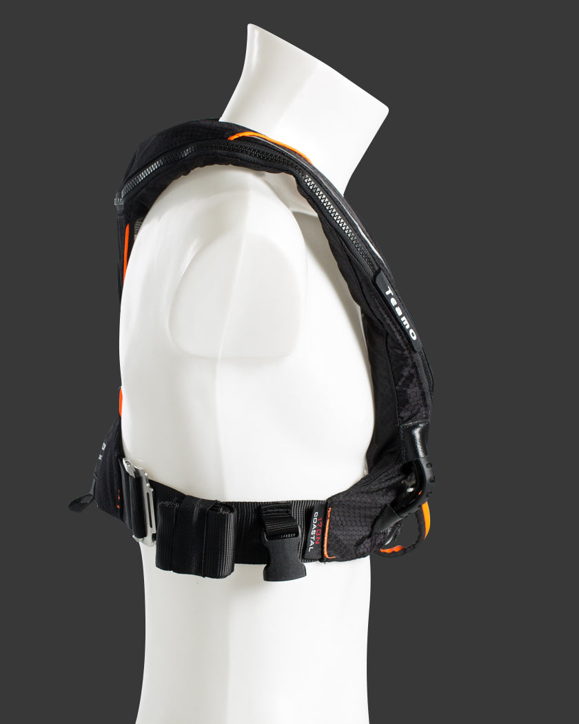 TeamO Coastal 170N BackTow Redningsvest sort m. orange trim