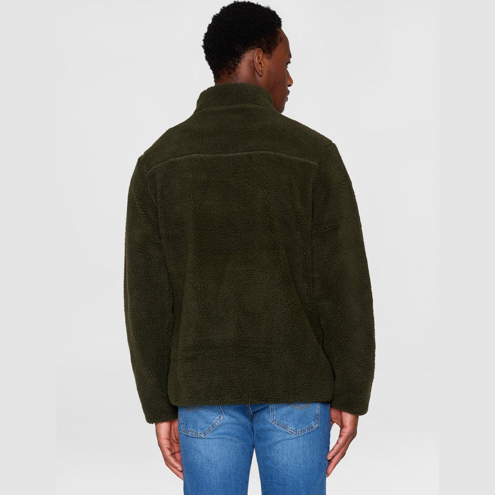 Knowledge Cotton Apparel M Teddy Fleece Zip Sweat Forrest Night