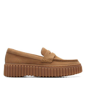 Clarks W Torhill Penny Loafers Light Tan