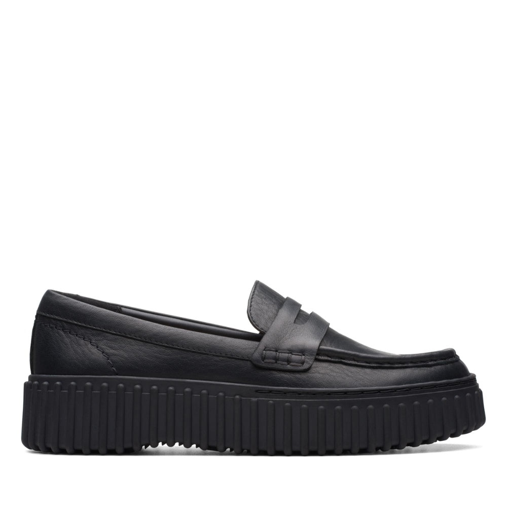 Clarks W Torhill Penny Black Leather