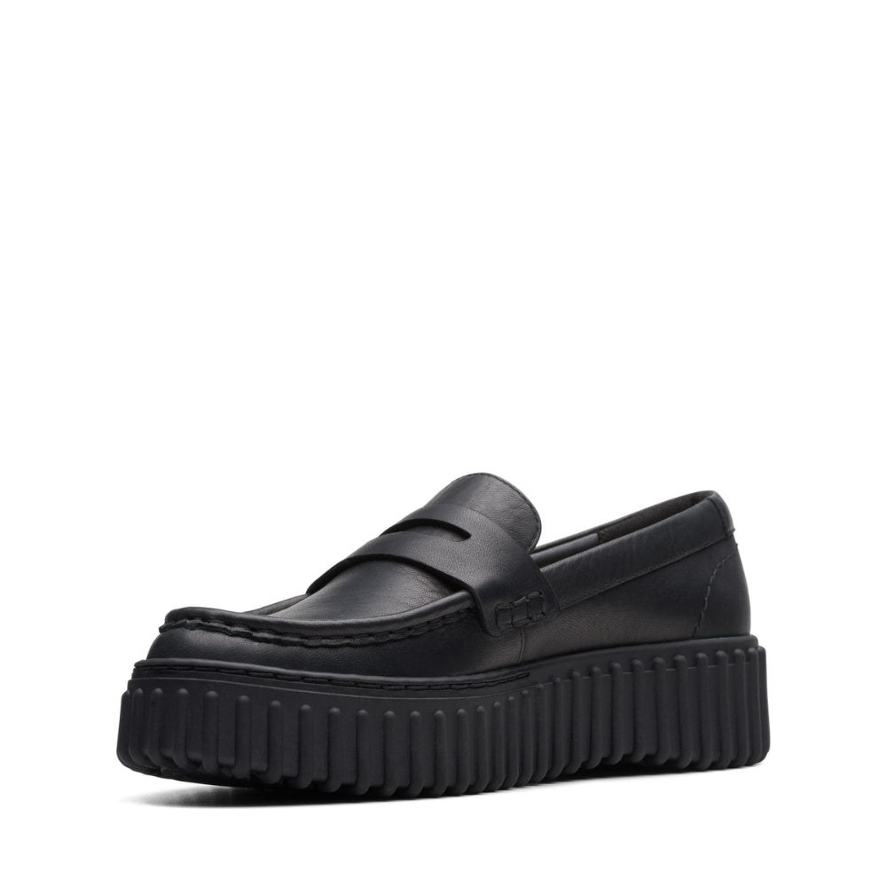 Clarks W Torhill Penny Black Leather