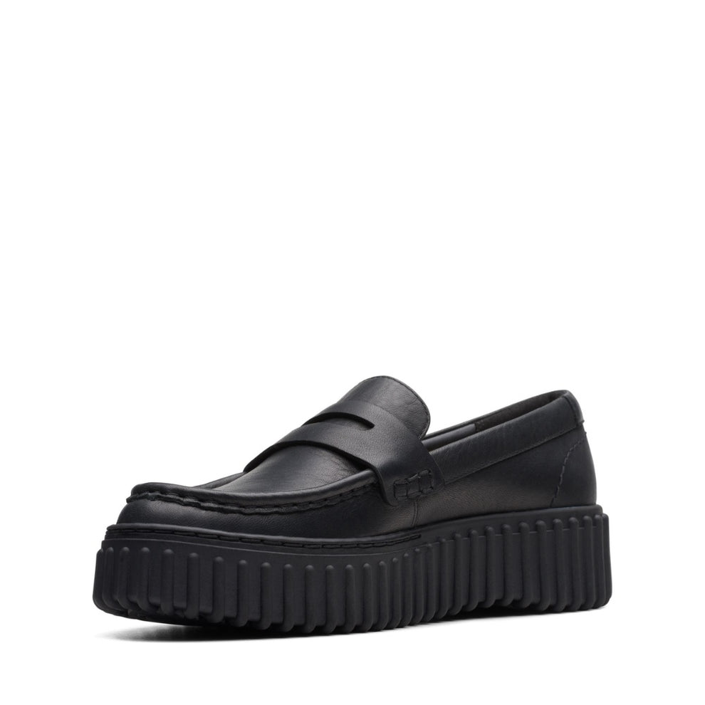 Clarks W Torhill Penny Black Leather