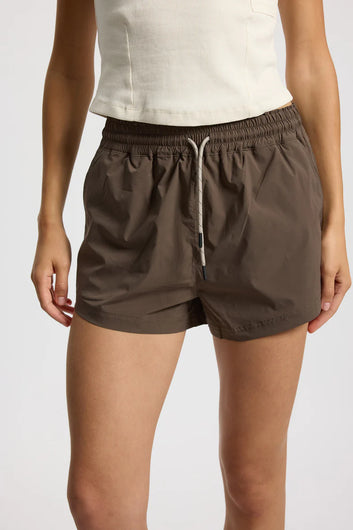 Rethinkit Track Shorts Petra Dark Brown