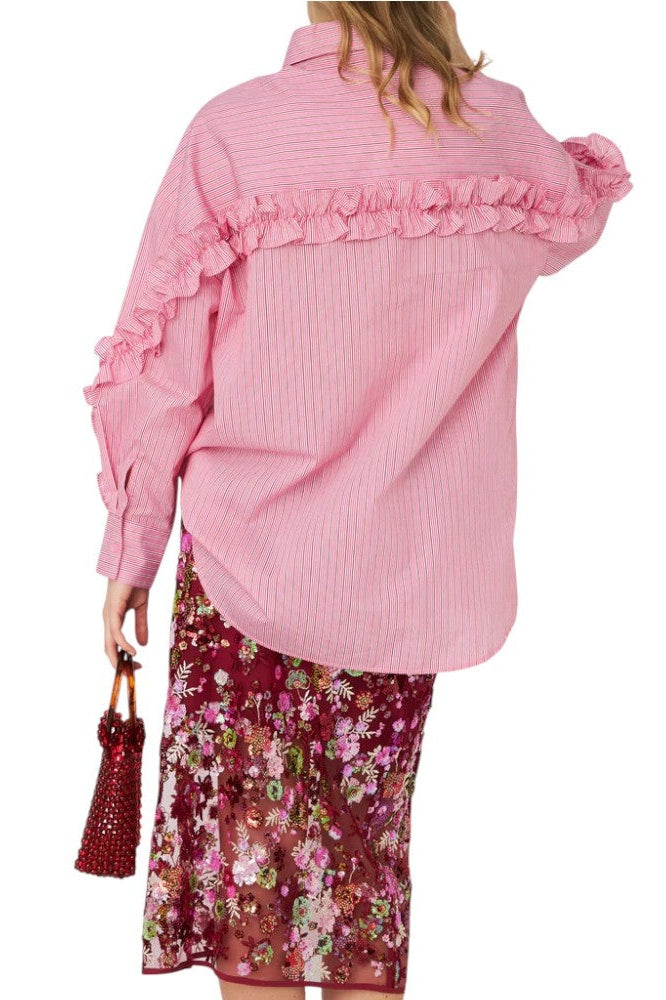 CRAS W Tulumcrass Shirt Pink Red Stripe