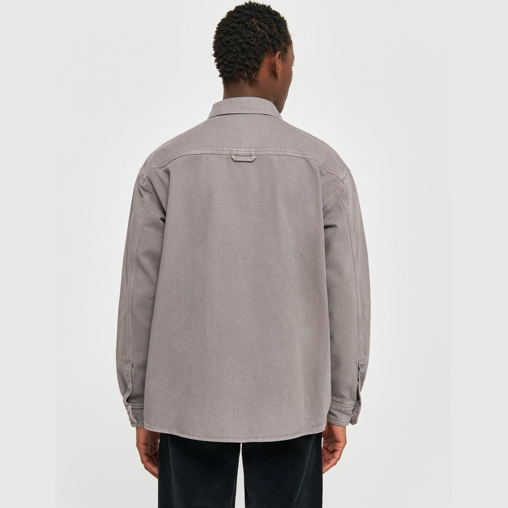 Knowledge Cotton Apparel Twill loose Fit Overshirts Sharkskin