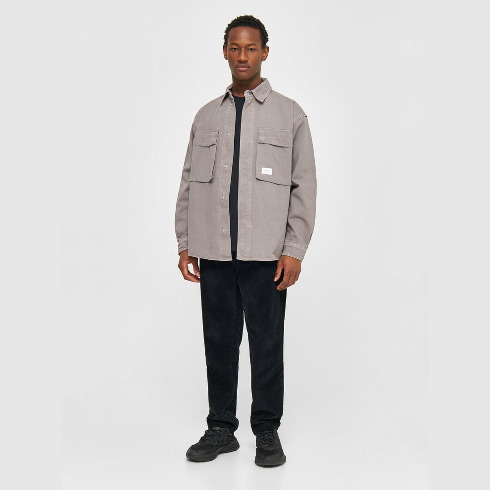 Knowledge Cotton Apparel Twill loose Fit Overshirts Sharkskin