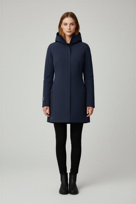 UBR W Spectra Parka Frakke Navy - simple full front