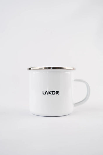 Lakor Flipping The Bird Enamel Mug White
