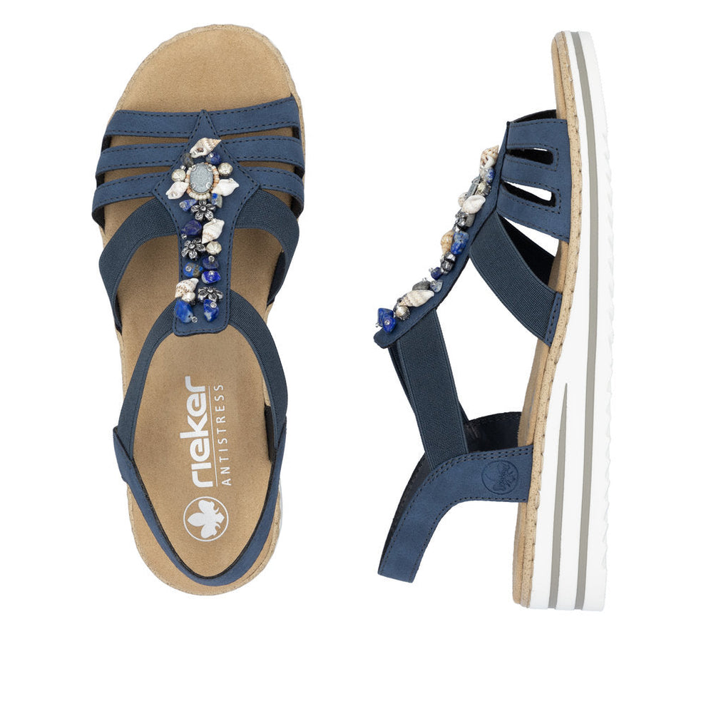 Rieker W Sandaler Blue - V0649-14