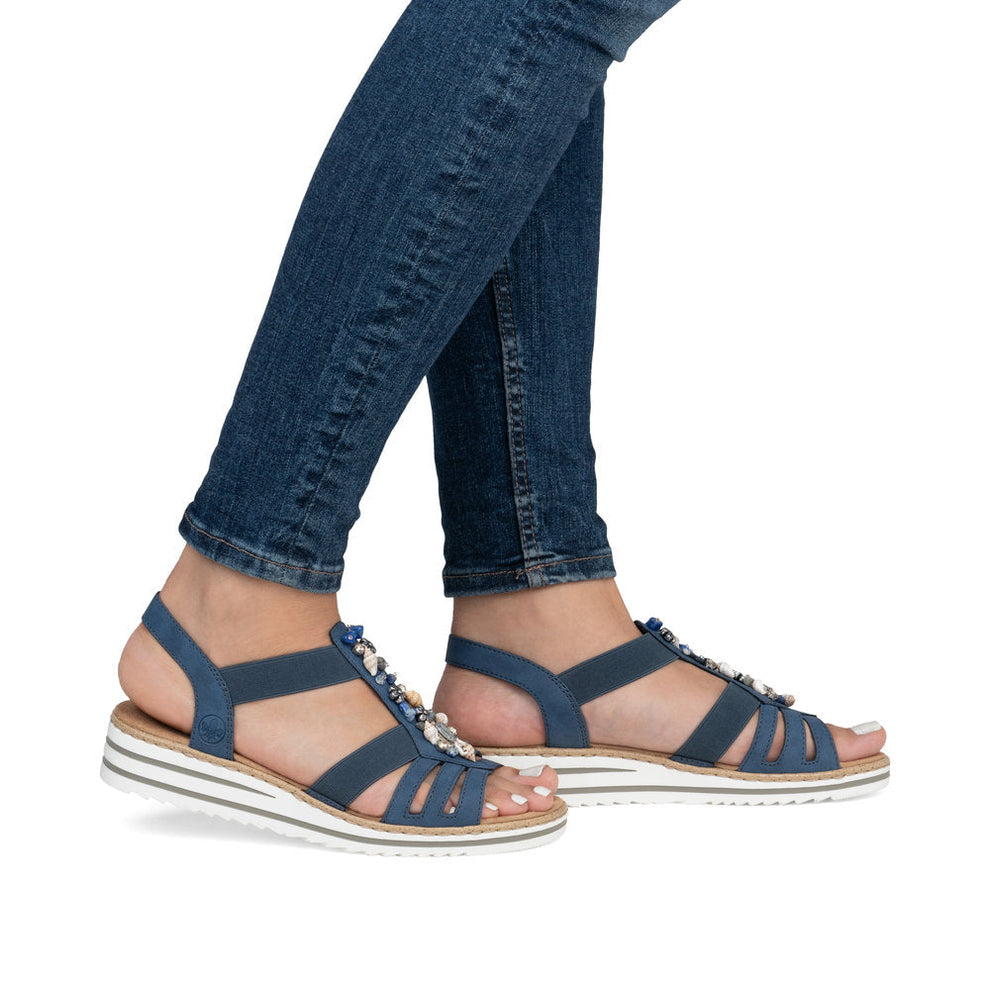 Rieker W Sandaler Blue - V0649-14