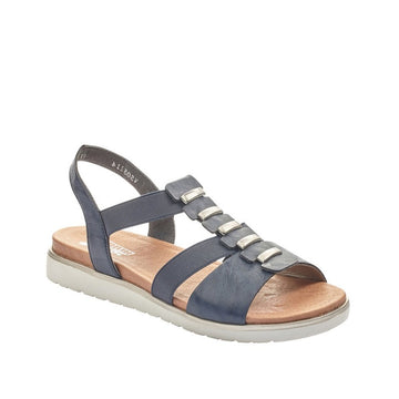 Rieker W Sandal m Sølvdetaljer Blå