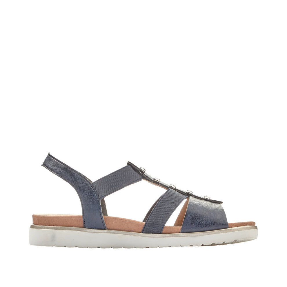 Rieker W Sandal m Sølvdetaljer Blå