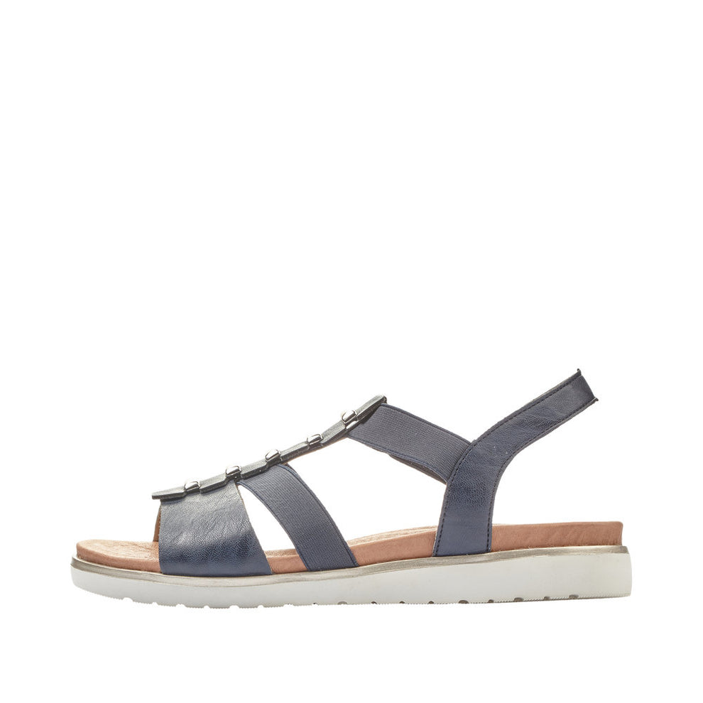 Rieker W Sandal m Sølvdetaljer Blå