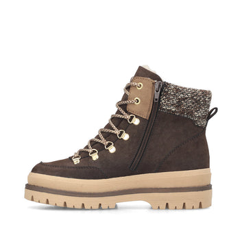 Rieker W Synthetic Lace Boot Brown - Y6210-25